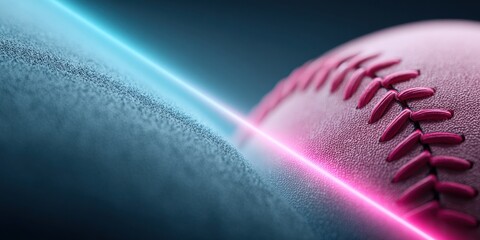 World Softball Day Celebration with Detailed Baseball Seam Close-Up Featuring Team Spirit and Legacy - Summer Pride and Back to School Marketing