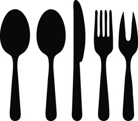 Cutlery icon. Spoon, forks, knife. restaurant symbol vector illustration