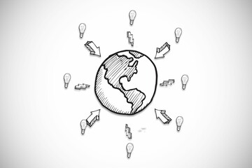 Earth with arrows illustration
