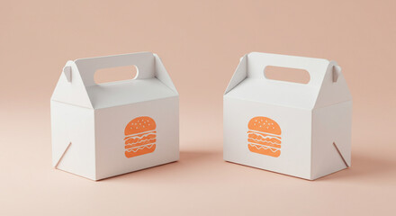 Burger Box Mockup Packaging Design Template