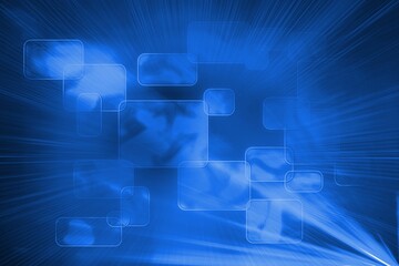 Digitally generated futuristic blue squares