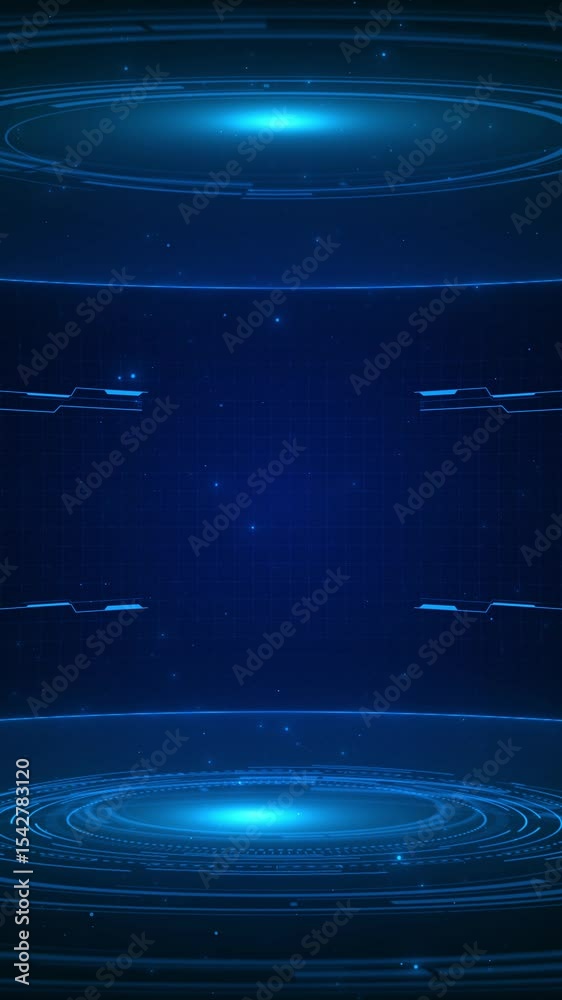 Wall mural abstract futuristic digital interface circles data streams. tech, ai, science fiction projects. tech