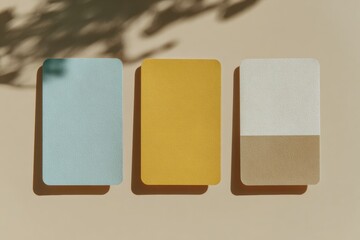 Minimalist Board Game Night Trading Cards Mockup with Rounded Corners in Soft Earth Tones for Creative Branding and Customizable Product Presentation