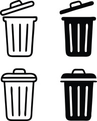 Trash bin icon. trash can open icon, Vector illustration
