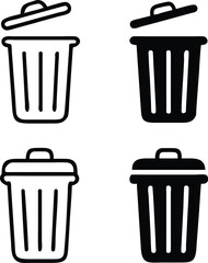 Trash bin icon. trash can open icon, Vector illustration