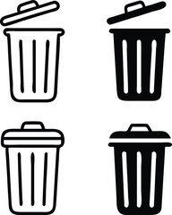 Trash bin icon. trash can open icon, Vector illustration