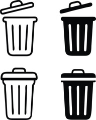Trash bin icon. trash can open icon, Vector illustration