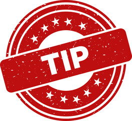 TIP red stamp, Stamp round style