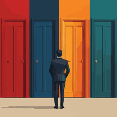 Fototapeta premium Hard decision, success or failure concept