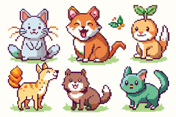 Pixel Art Cartoon Animal Character Sprite – Cute Game-Ready Animal in 8-bit 16-bit 32-bit Style
