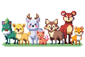 Pixel Art Cartoon Animal Character Sprite – Cute Game-Ready Animal in 8-bit 16-bit 32-bit Style