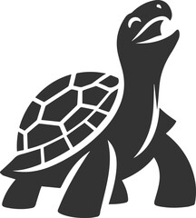 Drawing silhouette of a tortoise animal vector black