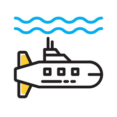 Vector multi color icon for Submarine