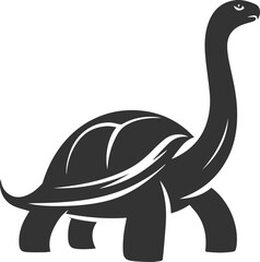 Drawing silhouette of a tortoise animal vector black