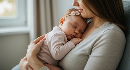 baby sleeping with mother