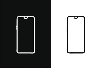 Smartphone mockup. Isolated from white and black backgrounds. with precision detail. android frameless design, vector Illustration