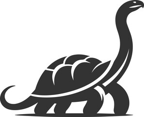 Drawing silhouette of a tortoise animal vector black