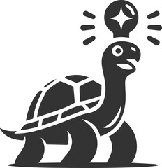 Drawing silhouette of a tortoise animal vector black