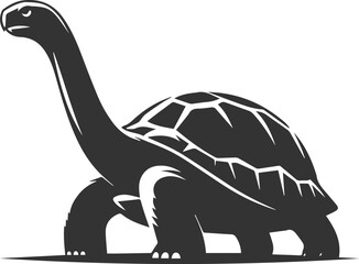 Drawing silhouette of a tortoise animal vector black