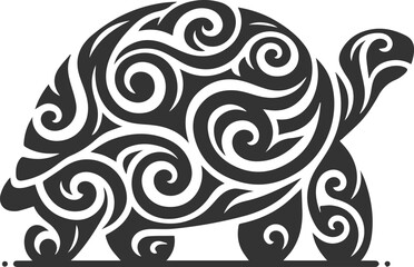 Drawing silhouette of a tortoise animal vector black