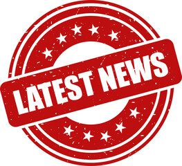 Latest news red stamp, Stamp round style