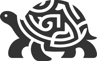 Drawing silhouette of a tortoise animal vector black