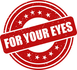 For your eyes red stamp, Stamp round style