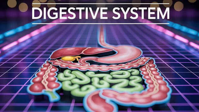Human digestive system anatomy 3 d medical illustration