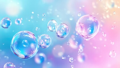 Pastel-hued bubbles in soft light