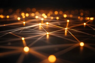 Abstract network connection with glowing nodes and lines for digital technology