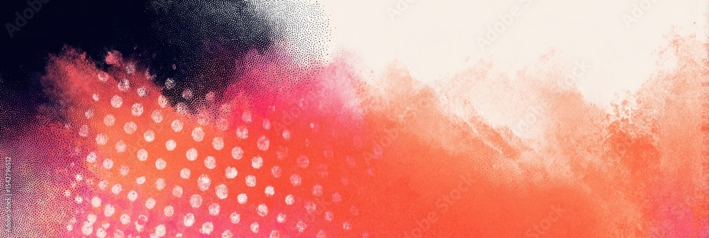 Poster grunge halftone summer pattern background with coral and beige ink smears abstract texture for bold 