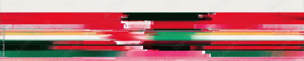 Poster Fault Line Digital Glitch with Horizontal Data Corruption and Pixel Artifacts Representing System Failure and Technological Breakdown for Tech Industry