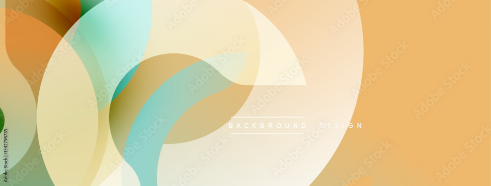 Aufkleber Abstract geometric shapes overlap. Soft colors create modern background. Minimalist design with smooth gradients, elegant composition.