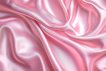 Luxury pink silk fabric background with soft folds and elegant waves for fashion design