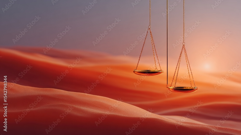 Poster digital scales of justice over circuit board patterns in warm golden hour light symbolizing legal te