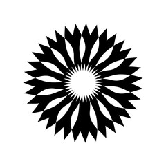 Flat design flower silhouettes illustration 2.eps