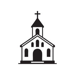 church icon isolated on white