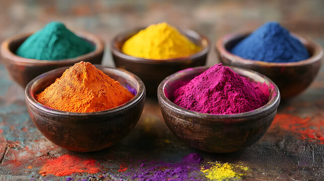 Colorful powder, color festival and rangpanchami art