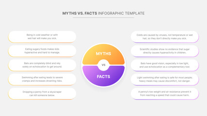 Myths vs Facts Comparison Table Infographic Template Design	