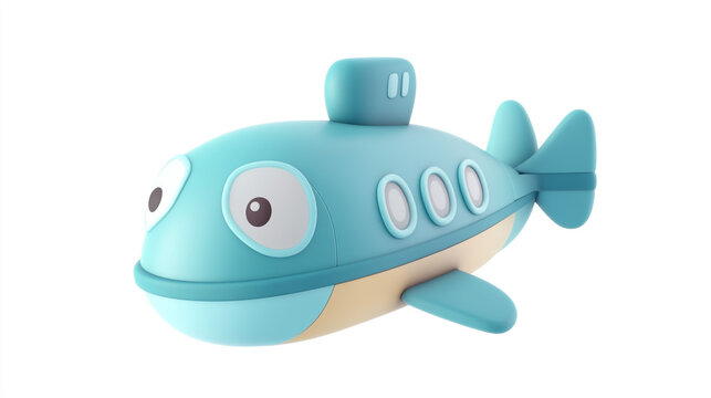 3D Illustration of a Fish Plush Toy. A cute, soft fish plush toy suitable for children's toys, nursery decor, or product design.