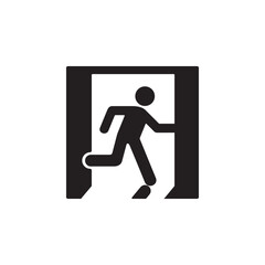 emergency exit right icon symbol sign vector