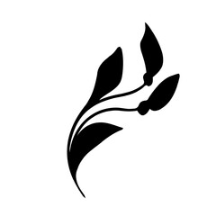 Flat design flower silhouettes illustration 26.eps