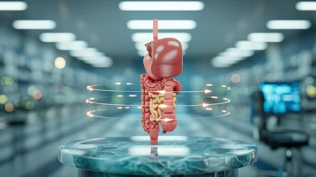 Human digestive system 3 d model animation medical science technology
