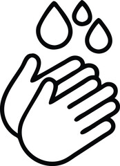 Hand washing icon in line style . Hygiene symbol, to clean germs, bacteria and viruses, isolated on white isolated background..