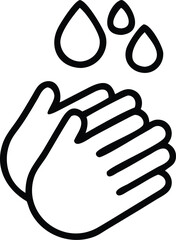 Hand washing icon in line style . Hygiene symbol, to clean germs, bacteria and viruses, isolated on white isolated background..