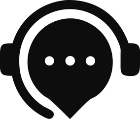 Support service headset icon, Support service, Customer support symbol, customer service, Call center, vector illustration