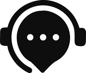 Support service headset icon, Support service, Customer support symbol, customer service, Call center, vector illustration