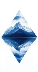 Symmetrical mountain reflection, diamond shape