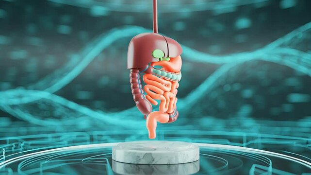Human digestive system 3 d model medical science animation