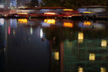 blurry night city